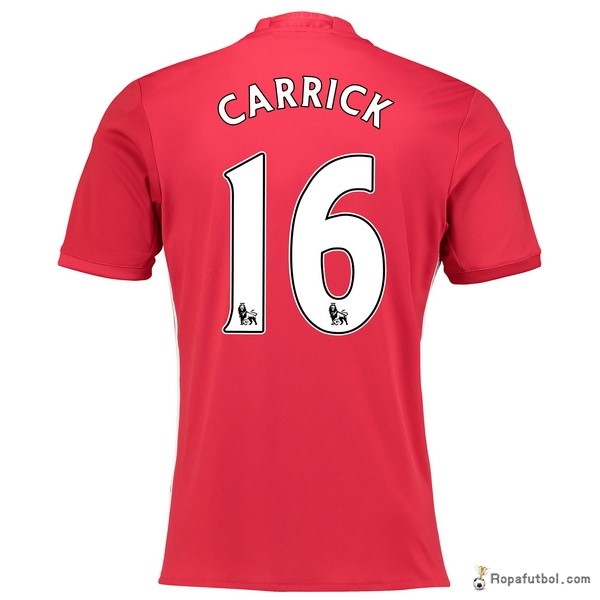 Camiseta Manchester United Ropa Carrick Replica Primera 2016/17 Rojo